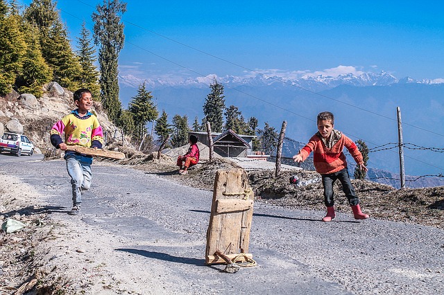 Playing Street Cricket